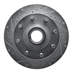 Ford F-250 Brake Rotor (1) - Front Left - R1 Concepts - Drilled & Slotted - Silver - `03-`05